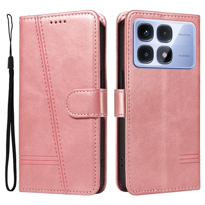 For Xiaomi Redmi K70 Ultra Case Flip Wallet T-Shape Lines Leather Phone Cover