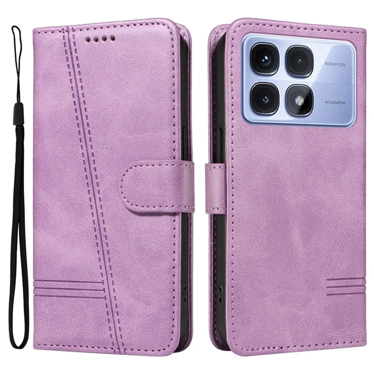 For Xiaomi Redmi K70 Ultra Case Flip Wallet T-Shape Lines Leather Phone Cover
