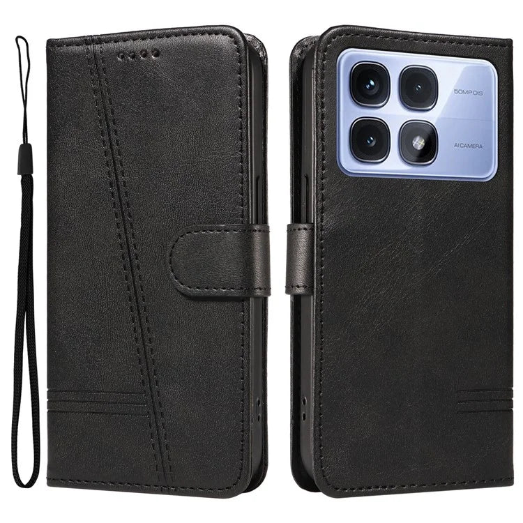 For Xiaomi Redmi K70 Ultra Case Flip Wallet T-Shape Lines Leather Phone Cover