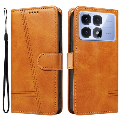 For Xiaomi Redmi K70 Ultra Case Flip Wallet T-Shape Lines Leather Phone Cover