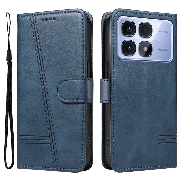 For Xiaomi Redmi K70 Ultra Case Flip Wallet T-Shape Lines Leather Phone Cover