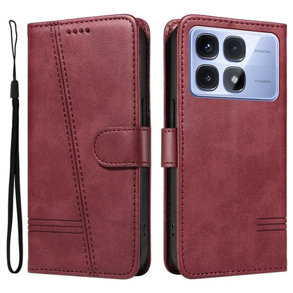 For Xiaomi Redmi K70 Ultra Case Flip Wallet T-Shape Lines Leather Phone Cover