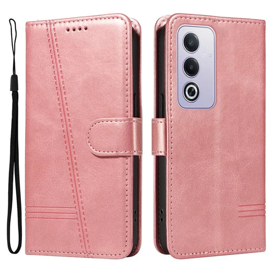 For Oppo A3 Pro (Global) 5G Case Flip Wallet T-Shape Lines Leather Phone Cover