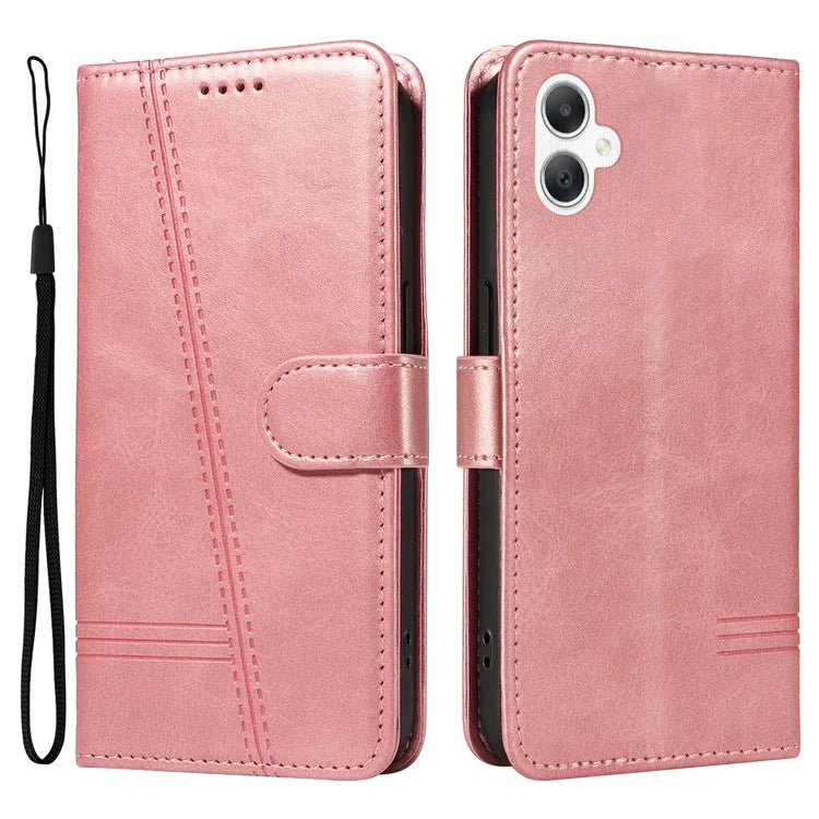 For Samsung Galaxy A06 Case Flip Wallet T-Shape Lines Leather Phone Cover