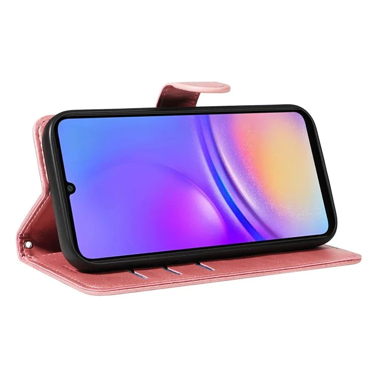 For Samsung Galaxy A06 Case Flip Wallet T-Shape Lines Leather Phone Cover