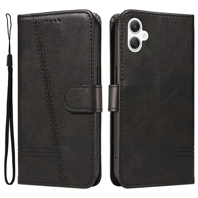 For Samsung Galaxy A06 Case Flip Wallet T-Shape Lines Leather Phone Cover