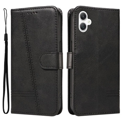 For Samsung Galaxy A06 Case Flip Wallet T-Shape Lines Leather Phone Cover