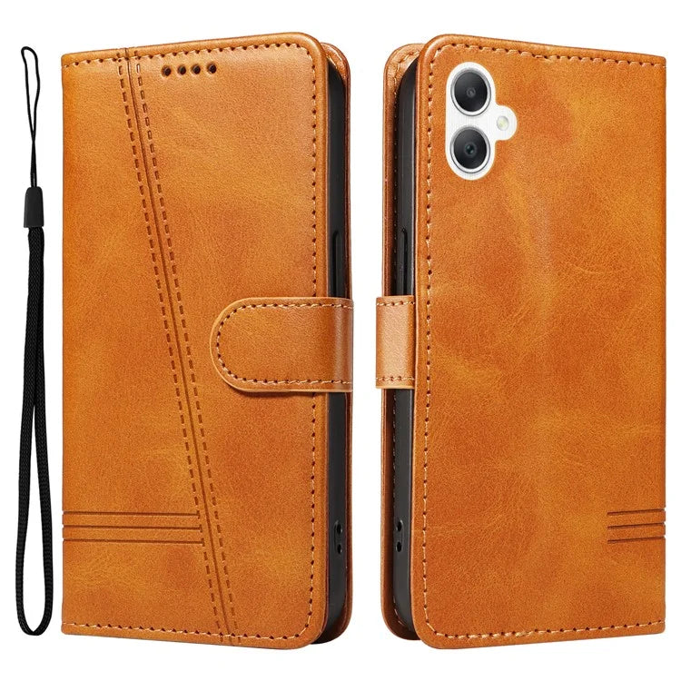 For Samsung Galaxy A06 Case Flip Wallet T-Shape Lines Leather Phone Cover