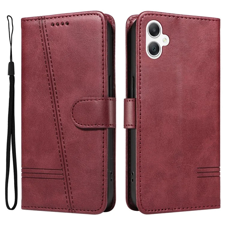 For Samsung Galaxy A06 Case Flip Wallet T-Shape Lines Leather Phone Cover