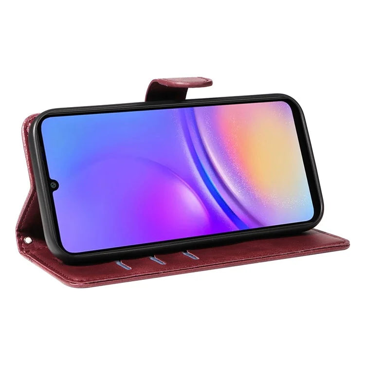 For Samsung Galaxy A06 Case Flip Wallet T-Shape Lines Leather Phone Cover
