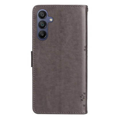 KT Imprinting Flower Series-3 For Samsung Galaxy A16 5G Case Cat Tree Pattern Flip Leather Phone Cover