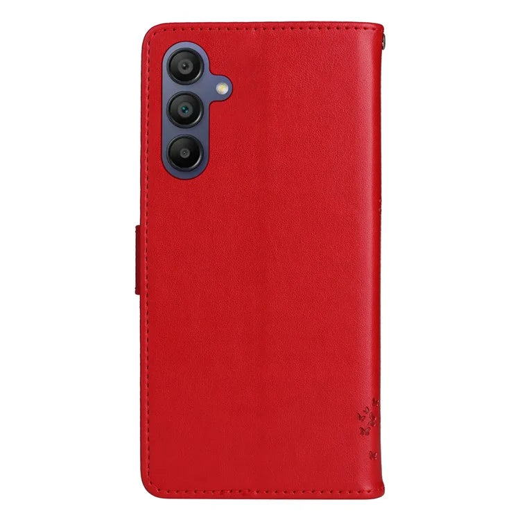 KT Imprinting Flower Series-3 For Samsung Galaxy A16 5G Case Cat Tree Pattern Flip Leather Phone Cover