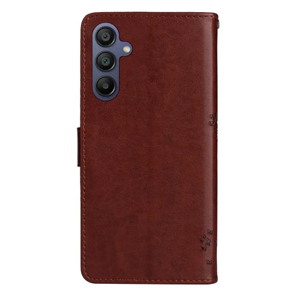 KT Imprinting Flower Series-3 For Samsung Galaxy A16 5G Case Cat Tree Pattern Flip Leather Phone Cover