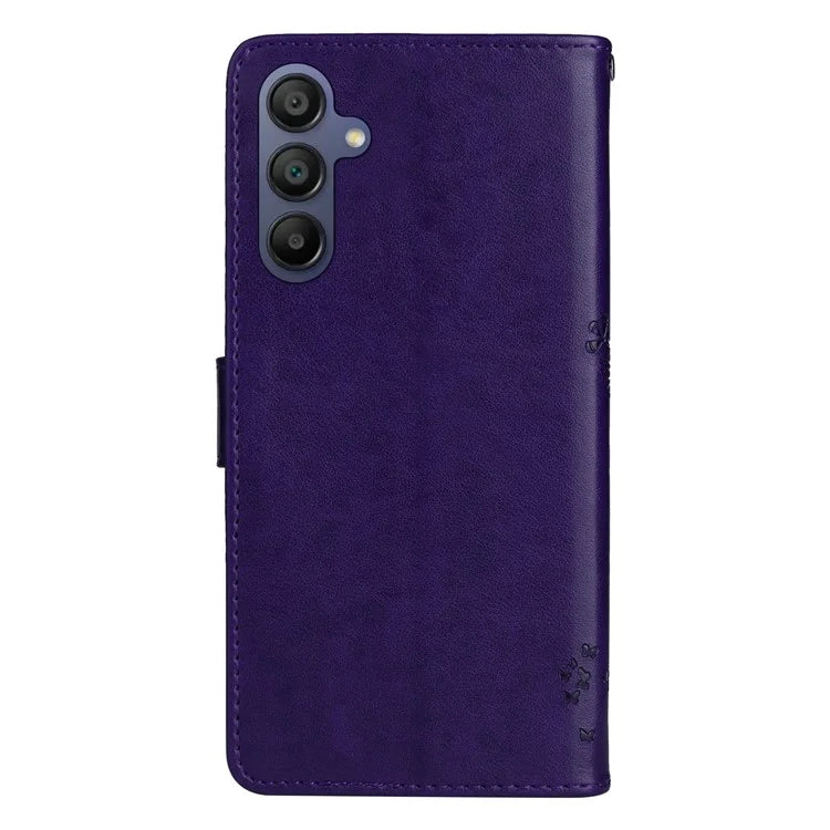 KT Imprinting Flower Series-3 For Samsung Galaxy A16 5G Case Cat Tree Pattern Flip Leather Phone Cover