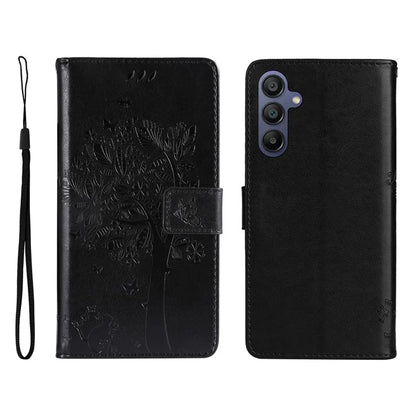 KT Imprinting Flower Series-3 For Samsung Galaxy A16 5G Case Cat Tree Pattern Flip Leather Phone Cover