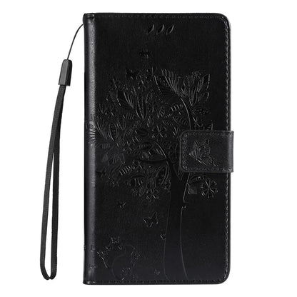 KT Imprinting Flower Series-3 For Samsung Galaxy A16 5G Case Cat Tree Pattern Flip Leather Phone Cover
