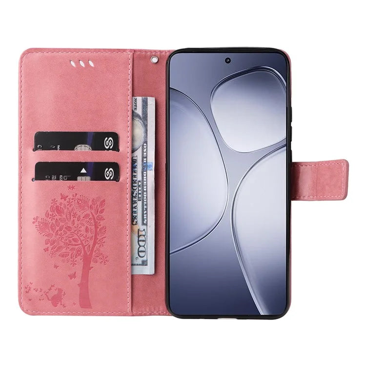 KT Imprinting Flower Series-3 For Xiaomi Redmi K70 Ultra Case Cat Tree Pattern Flip Leather Phone Cover
