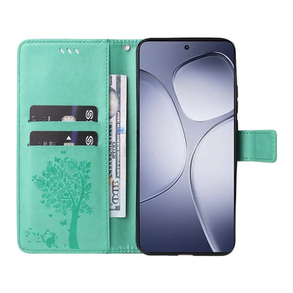 KT Imprinting Flower Series-3 For Xiaomi Redmi K70 Ultra Case Cat Tree Pattern Flip Leather Phone Cover