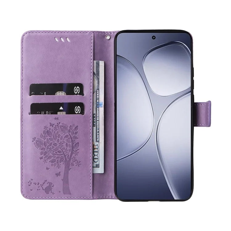 KT Imprinting Flower Series-3 For Xiaomi Redmi K70 Ultra Case Cat Tree Pattern Flip Leather Phone Cover