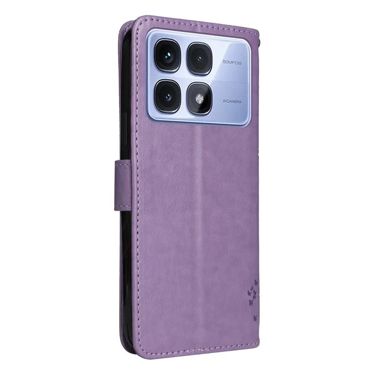 KT Imprinting Flower Series-3 For Xiaomi Redmi K70 Ultra Case Cat Tree Pattern Flip Leather Phone Cover