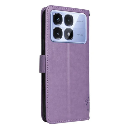 KT Imprinting Flower Series-3 For Xiaomi Redmi K70 Ultra Case Cat Tree Pattern Flip Leather Phone Cover