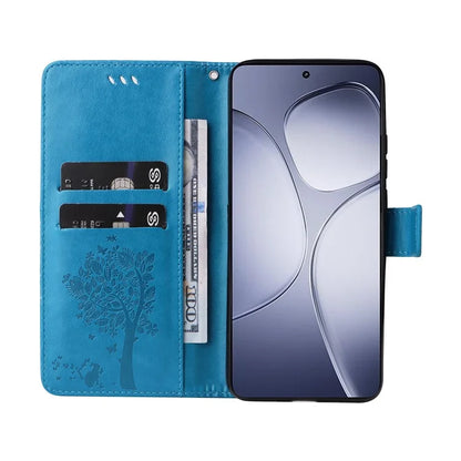 KT Imprinting Flower Series-3 For Xiaomi Redmi K70 Ultra Case Cat Tree Pattern Flip Leather Phone Cover