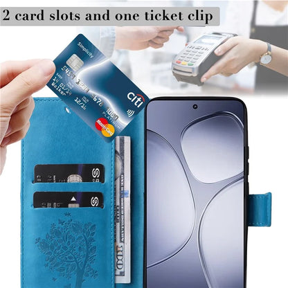 KT Imprinting Flower Series-3 For Xiaomi Redmi K70 Ultra Case Cat Tree Pattern Flip Leather Phone Cover