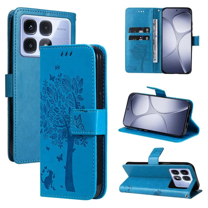 KT Imprinting Flower Series-3 For Xiaomi Redmi K70 Ultra Case Cat Tree Pattern Flip Leather Phone Cover