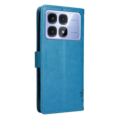 KT Imprinting Flower Series-3 For Xiaomi Redmi K70 Ultra Case Cat Tree Pattern Flip Leather Phone Cover