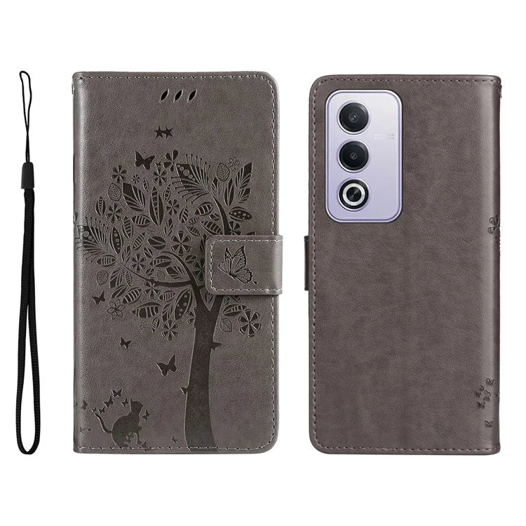 KT Imprinting Flower Series-3 For Xiaomi Redmi K70 Ultra Case Cat Tree Pattern Flip Leather Phone Cover