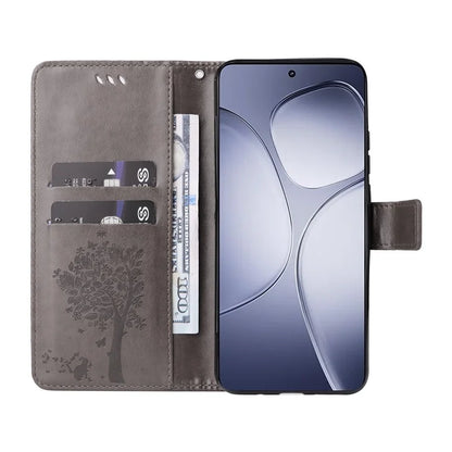 KT Imprinting Flower Series-3 For Xiaomi Redmi K70 Ultra Case Cat Tree Pattern Flip Leather Phone Cover