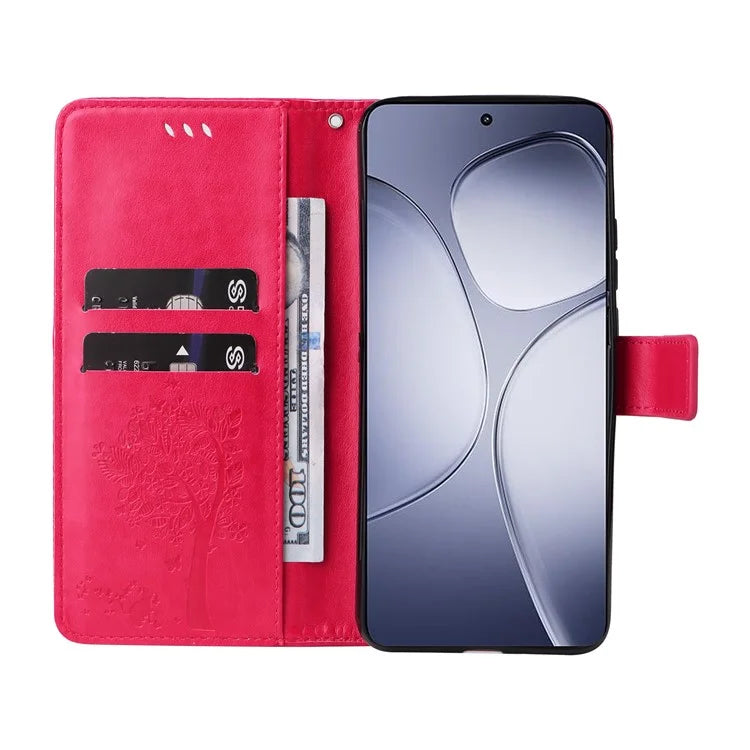 KT Imprinting Flower Series-3 For Xiaomi Redmi K70 Ultra Case Cat Tree Pattern Flip Leather Phone Cover