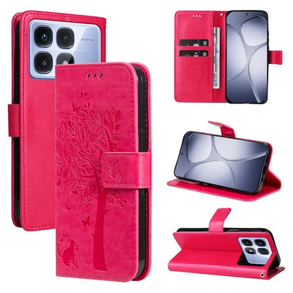 KT Imprinting Flower Series-3 For Xiaomi Redmi K70 Ultra Case Cat Tree Pattern Flip Leather Phone Cover