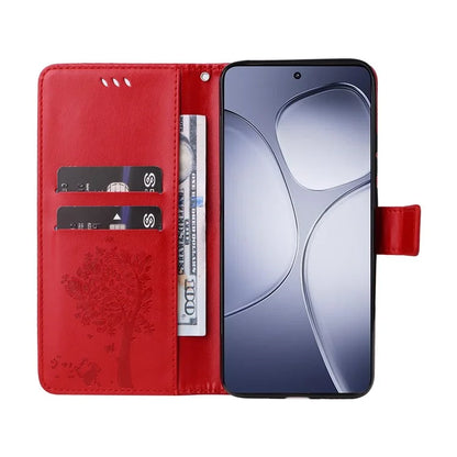 KT Imprinting Flower Series-3 For Xiaomi Redmi K70 Ultra Case Cat Tree Pattern Flip Leather Phone Cover