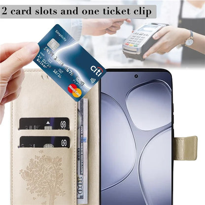 KT Imprinting Flower Series-3 For Xiaomi Redmi K70 Ultra Case Cat Tree Pattern Flip Leather Phone Cover