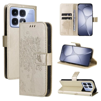 KT Imprinting Flower Series-3 For Xiaomi Redmi K70 Ultra Case Cat Tree Pattern Flip Leather Phone Cover