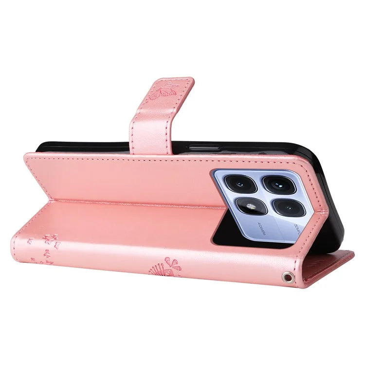 KT Imprinting Flower Series-3 For Xiaomi Redmi K70 Ultra Case Cat Tree Pattern Flip Leather Phone Cover