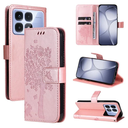 KT Imprinting Flower Series-3 For Xiaomi Redmi K70 Ultra Case Cat Tree Pattern Flip Leather Phone Cover