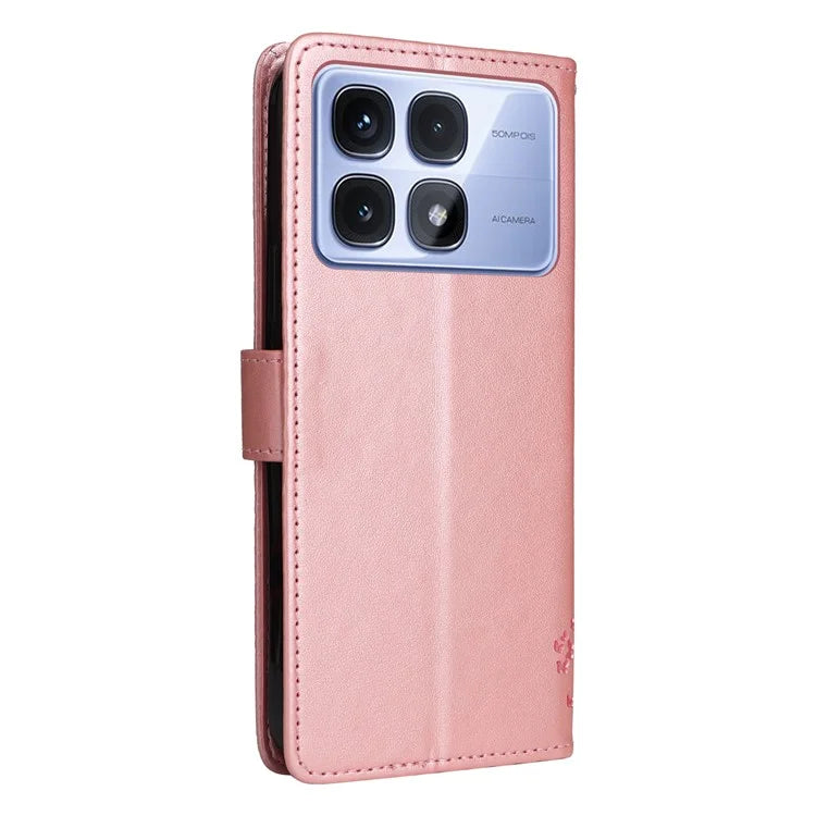 KT Imprinting Flower Series-3 For Xiaomi Redmi K70 Ultra Case Cat Tree Pattern Flip Leather Phone Cover