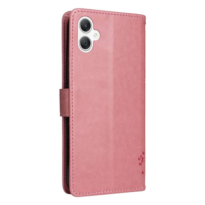 KT Imprinting Flower Series-3 For Samsung Galaxy A06 Case Cat Tree Pattern Flip Leather Phone Cover