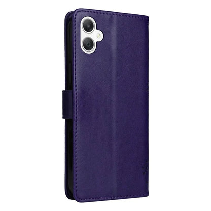 KT Imprinting Flower Series-3 For Samsung Galaxy A06 Case Cat Tree Pattern Flip Leather Phone Cover