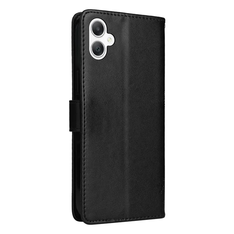 KT Imprinting Flower Series-3 For Samsung Galaxy A06 Case Cat Tree Pattern Flip Leather Phone Cover