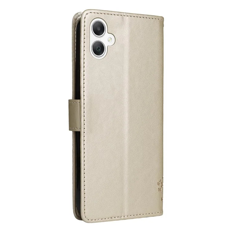 KT Imprinting Flower Series-3 For Samsung Galaxy A06 Case Cat Tree Pattern Flip Leather Phone Cover