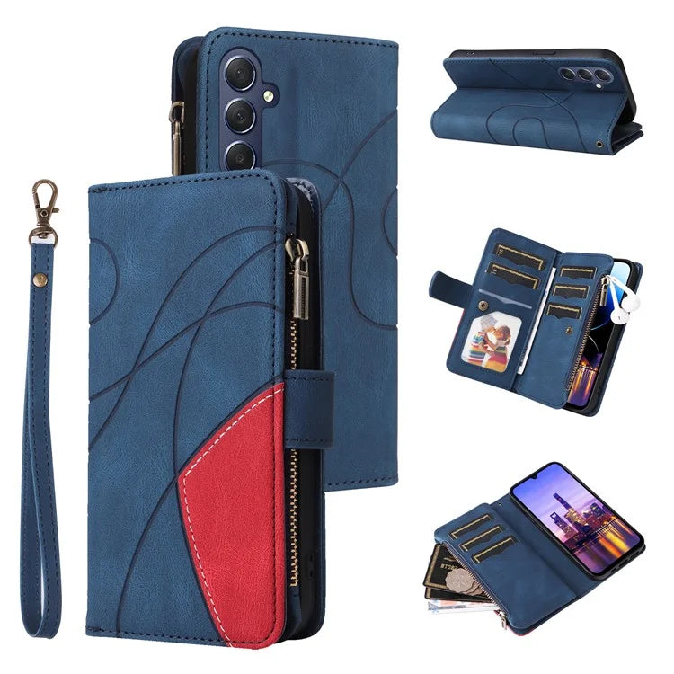 KT Multi-Function Series-5 For Samsung Galaxy A16 5G Case Zipper Wallet Leather Phone Cover Stand