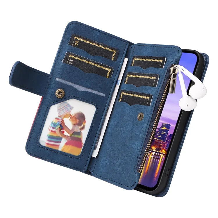 KT Multi-Function Series-5 For Samsung Galaxy A16 5G Case Zipper Wallet Leather Phone Cover Stand