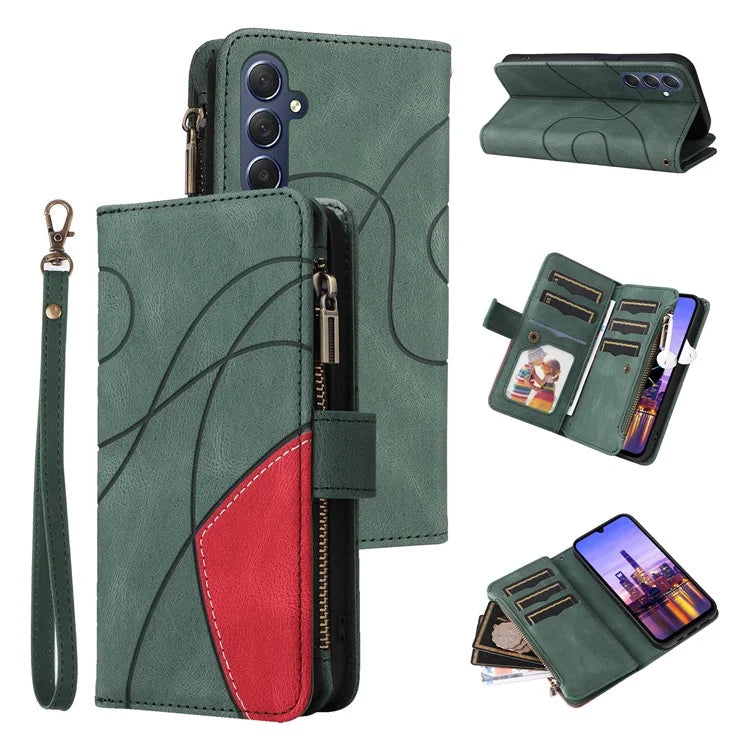 KT Multi-Function Series-5 For Samsung Galaxy A16 5G Case Zipper Wallet Leather Phone Cover Stand