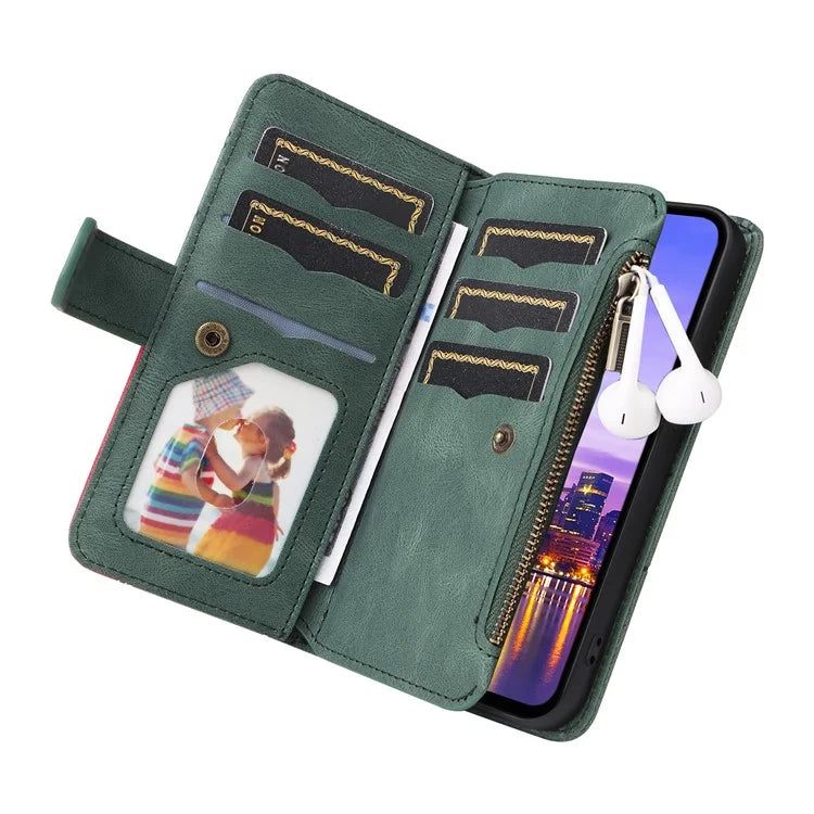 KT Multi-Function Series-5 For Samsung Galaxy A16 5G Case Zipper Wallet Leather Phone Cover Stand