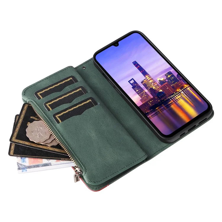 KT Multi-Function Series-5 For Samsung Galaxy A16 5G Case Zipper Wallet Leather Phone Cover Stand