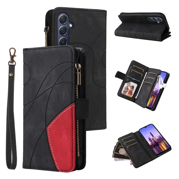 KT Multi-Function Series-5 For Samsung Galaxy A16 5G Case Zipper Wallet Leather Phone Cover Stand