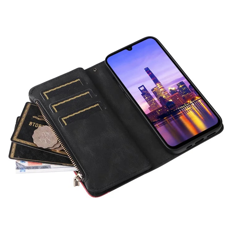 KT Multi-Function Series-5 For Samsung Galaxy A16 5G Case Zipper Wallet Leather Phone Cover Stand